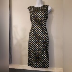 Premise Black and White Halter Sheath Maxi Dress